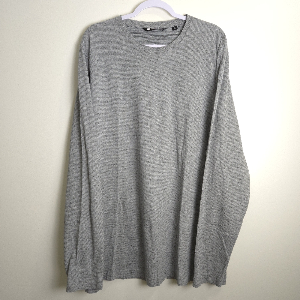 Travis Mattewโ Striped Basic Classic Cozy Grey Long Sleeve Tee XXL